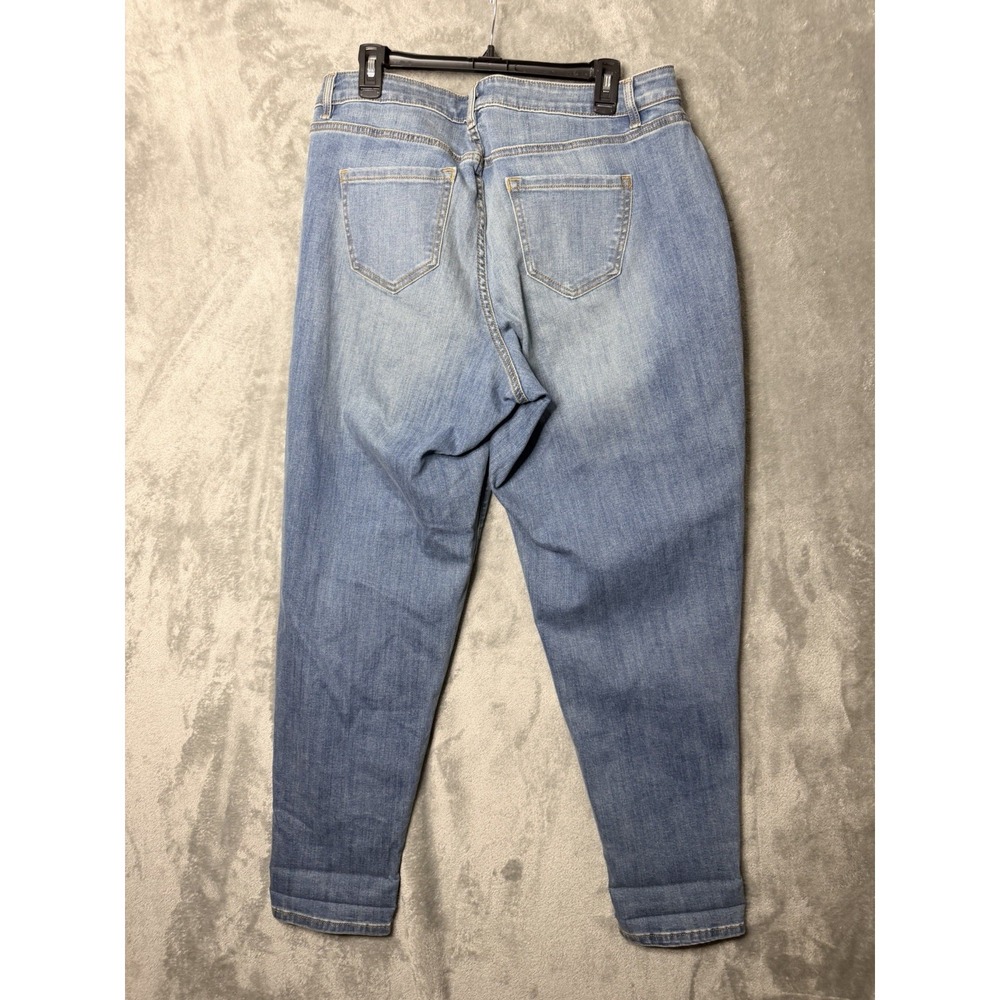 Lane Bryant Jeans Size 16 Blue High-Rise Girlfriend 36X31 10" Rise Distressed - Picture 6 of 7